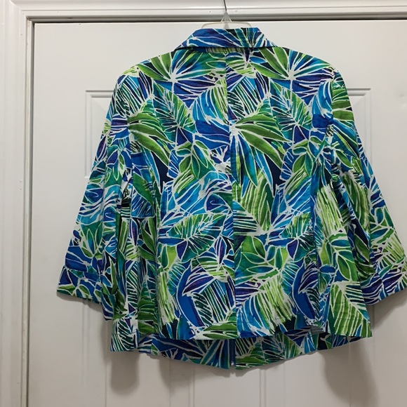 4/$10 N Touch cotton blue/green jacket size XL petite - Picture 5 of 5
